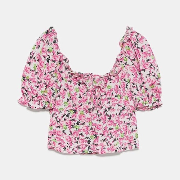 Zara floral print crop top S - Picture 11 of 16